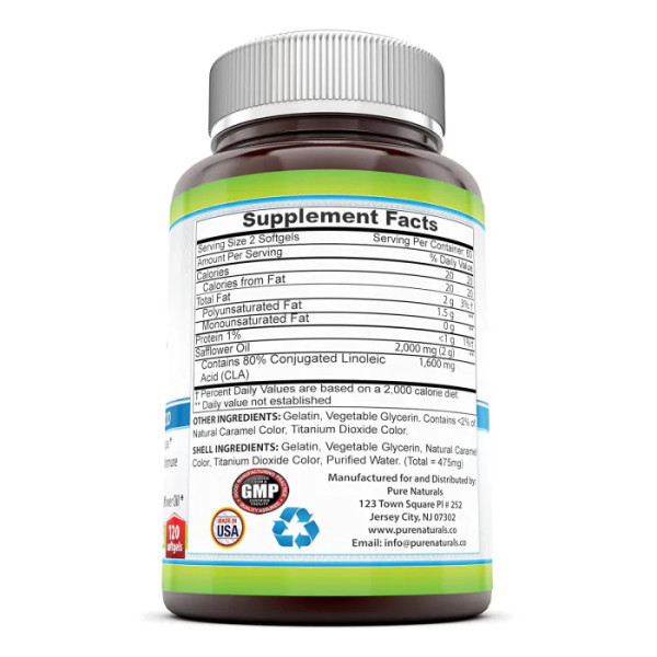 Кон'югована лінолева кислота, CLA, Pure Naturals, 1000 мг, 120 гелевих капсул