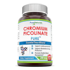 Хром піколінат 200 мкг, Chromium Picolinate Pure Naturals, 240 таблеток