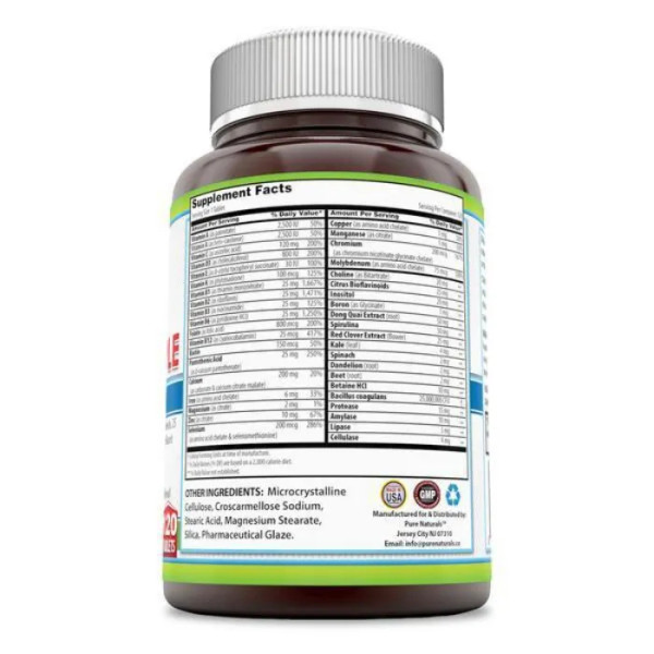 Мультивітаміни для жінок, Women's Ultra Multiple, Pure Naturals, 120 таблеток