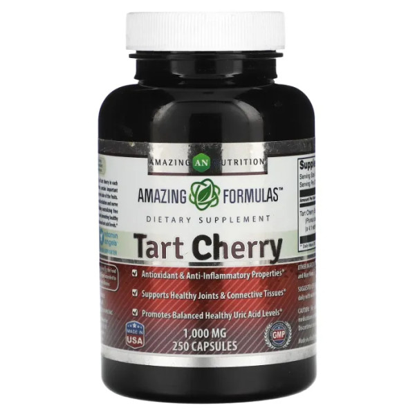 Терпка вишня, Tart Cherry, Amazing Nutrition, 1000 мг, 250 капсул