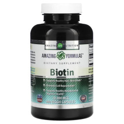 Биотин 10000 мкг, Biotin Amazing Nutrition, 400 растительных капсул