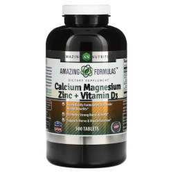Кальций, магний, цинк и витамин D3, Amazing Nutrition Calcium Magnesium Zinc + Vitamin D3, 500 таблеток