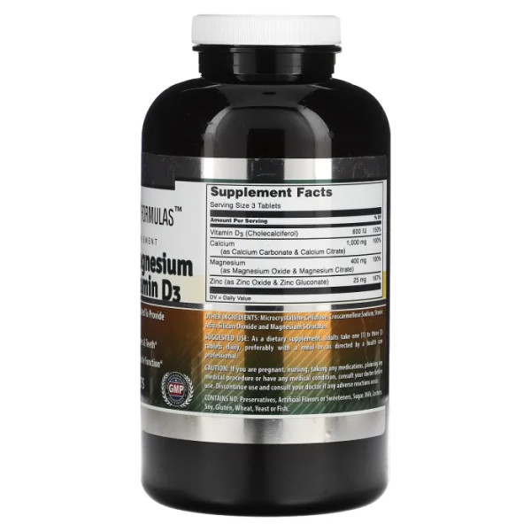 Кальцій, магній, цинк + вітамін D3, Calcium Magnesium Zinc + Vitamin D3, Amazing Nutrition, 500 таблеток