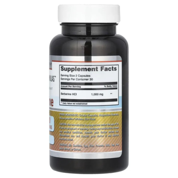 Берберін, Berberine, Amazing Nutrition, 1000 мг, 60 капсул (500 мг на капсулу)