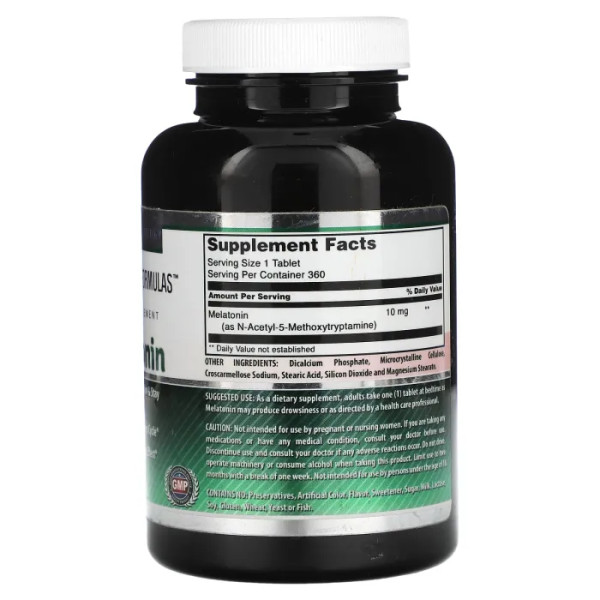 Мелатонін, Melatonin, Amazing Nutrition, 10 мг, 360 таблеток