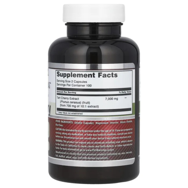 Терпка вишня, Tart Cherry, Amazing Nutrition, 7000 мг, 200 капсул (3500 мг у капсулі)