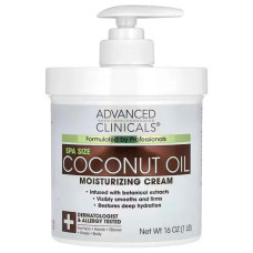 Крем з кокосовим маслом, Coconut Oil Moisturizing Cream Advanced Clinicals, зміцнення та зволоження, 454 мл