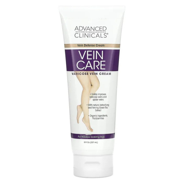Крем від варикозного розширення вен, Varicose Vein Cream, Advanced Clinicals, Vein Care, 237 мл