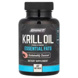 Масло криля, Krill Oil Onnit, 60 гелевых капсул