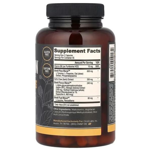 Вітаміни для пам'яті і концентрації уваги, Alpha Brain, Onnit, 90 капсул