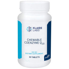 Коензим Q10 300 мг, жувальний, Klaire Labs Chewable Coenzyme Q10, 30 таблеток