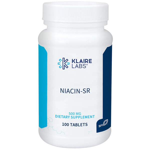 Ніацин, Niacin SR, Klaire Labs, 500 мг, 100 таблеток