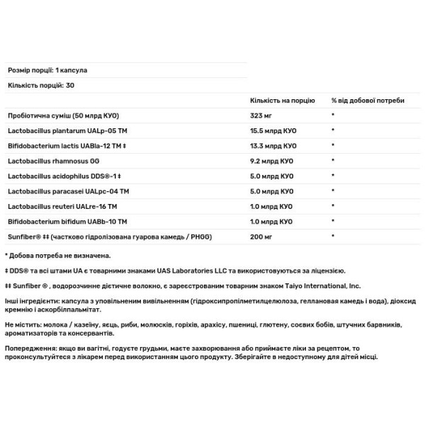 Пробіотик і пребіотики, New Ther-Biotic Synbiotic, Klaire Labs, 50 млрд КУО, 30 капсул