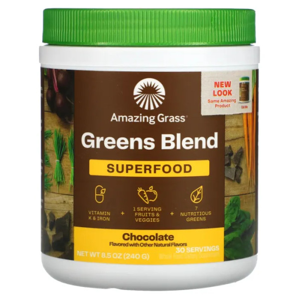 Суперфуд, шоколадний напій, Green Superfood, Amazing Grass, 240 г