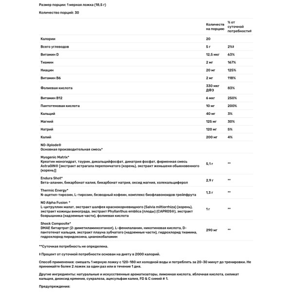 Предтренировочная формула, Legendary Pre-Workout, N.O.-Xplode, BSN, вкус ежевики, 555 г