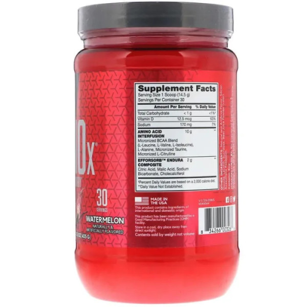 Аминокислоты и BCAA, Amino X, BSN, выносливость и восстановление, арбуз, 435 г