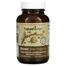 Коричневий бджолиний прополіс, Brown Bee Propolis NaturaNectar, 60 вегетаріанських капсул