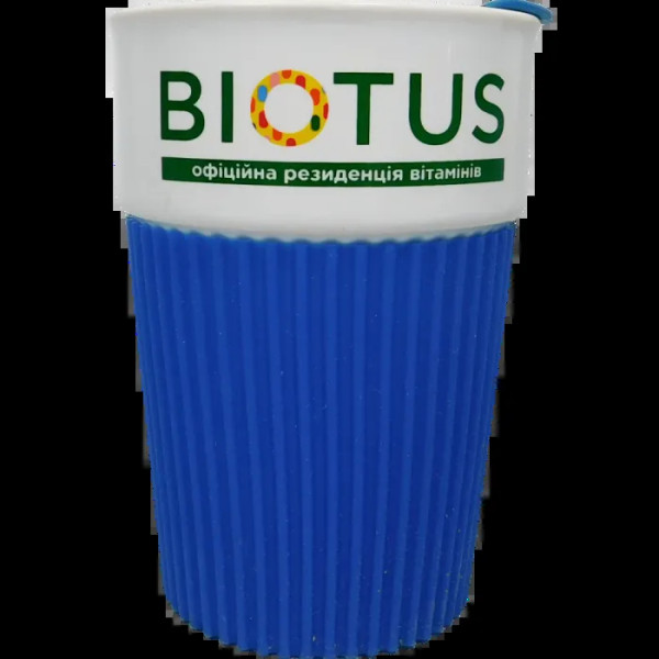 Фірмова керамічна чашка Biotus, синя, 1 шт