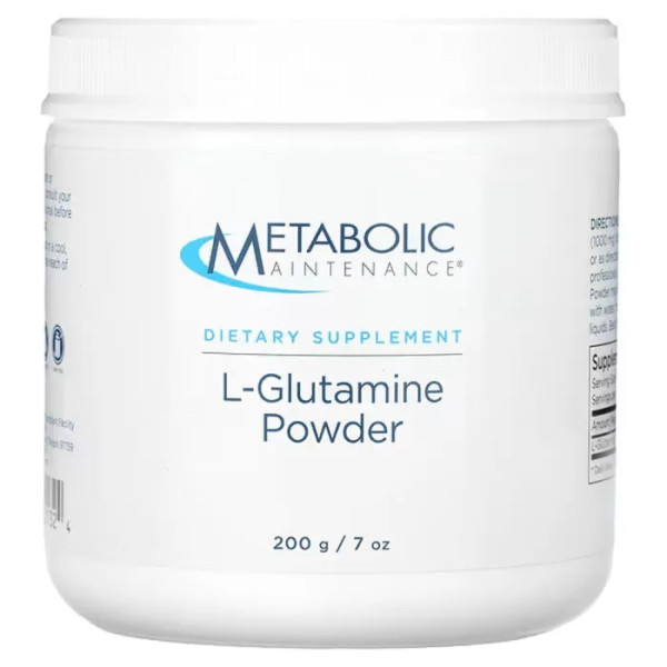 L-глютамін порошок, L-Glutamine Powder, Metabolic Maintenance, 200 г