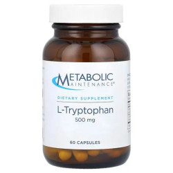 L-триптофан 500 мг, Metabolic Maintenance L-Tryptophan, 60 капсул