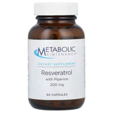 Ресвератрол з піперином 200 мг, Metabolic Maintenance Resveratrol with Piperine, 60 капсул