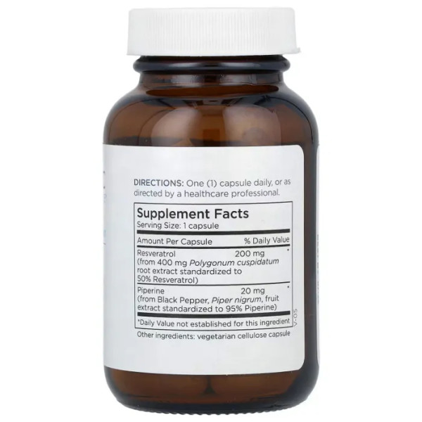 Ресвератрол з піперином, Resveratrol with Piperine, Metabolic Maintenance, 200 мг, 60 капсул