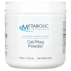 Кальций и магний, порошок, Metabolic Maintenance Cal/Mag Powder, 419 г