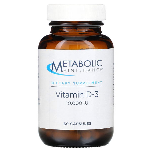 Вітамін D3, Vitamin D-3, Metabolic Maintenance, 10000 МО, 60 капсул