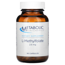 L-метилфолат 2.5 мг, Metabolic Maintenance L-Methylfolate, 90 капсул