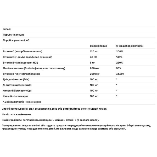 DIM комплекс, Metabolic Maintenance, 60 капс.