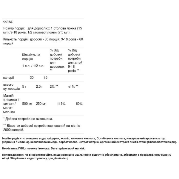 Рідкий комплекс магнію, Magnesium Complex Liquid, Genestra Brands, ягідний смак, 450 мл