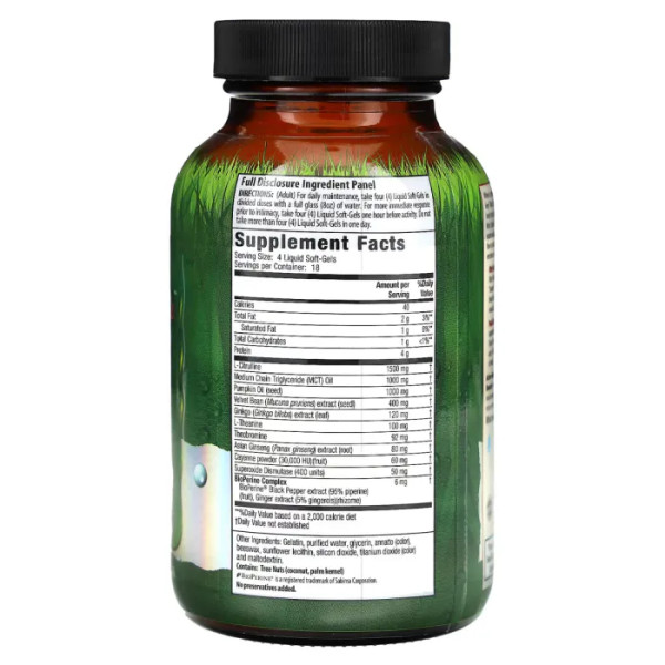 Підтримка лібідо з L-цитруліном, Steel Libido Max3 + Nitric Oxide Booster, Irwin Naturals, Active-Male, для чоловіків, 75 гелевих капсул