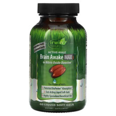 Підтримка мозку та концентрації, Irwin Naturals Brain Awake Max 3+ Nitric Oxide Booster, 60 капсул
