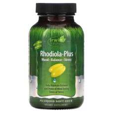 Родіола-плюс, Rhodiola-Plus Irwin Naturals, 75 рідких гелевих капсул