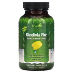 Родіола-плюс, Rhodiola-Plus Irwin Naturals, 75 рідких гелевих капсул