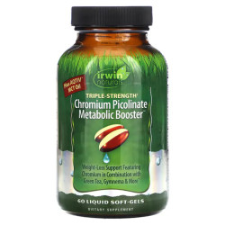 Супер хром піколінат, посилений, для зниження ваги та контролю цукру, Irwin Naturals Triple-Strength Chromium Picolinate Metabolic Booster, 60 гелевих капсул