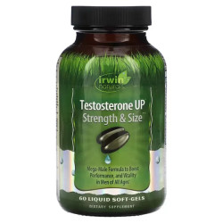 Повышение тестостерона, сила и размер, для мужчин, Irwin Naturals Testosterone Up Strength & Size, 60 гелевых капсул