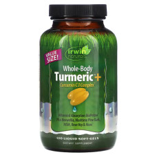 Куркума та куркумін C3 комплекс, Irwin Naturals Whole-Body Turmeric + Curcumin C3 Complex, 120 гелевих капсул