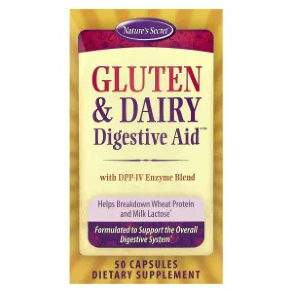 Травні ферменти, Gluten & Dairy Digestive Aid, Nature's Secret, з глютеном та молоком, 50 капсул