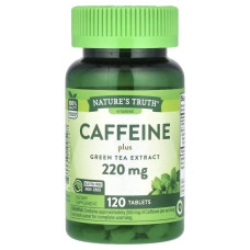 Кофеїн із екстрактом зеленого чаю 220 мг, Nature's Truth Caffeine Plus Green Tea Extract, 120 таблеток