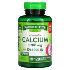 Кальций усваиваемый, Absorbable Calcium Nature's Truth, 120 гелевых капсул быстрого высвобождения