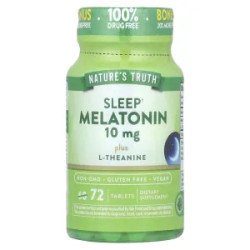 Мелатонин и L-теанин, Melatonin Plus L-Theanine Nature's Truth, 72 таблетки