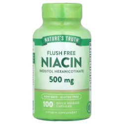 Ніацин без припливів 500 мг, Nature's Truth Flush Free Niacin, 100 капсул швидкого вивільнення