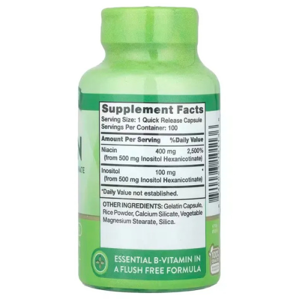 Ніацин, Flush Free Niacin, Nature's Truth, 500 мг, 100 капсул швидкого вивільнення