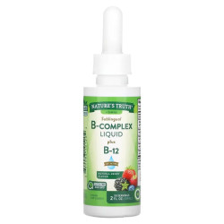 В комплекс с витамином B12 сублингвальный жидкий, вкус ягоды, Nature's Truth Sublingual B-Complex Liquid Plus B-12, 59 мл