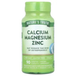 Кальций магний цинк, Nature's Truth Calcium Magnesium Zinc, 90 каплет