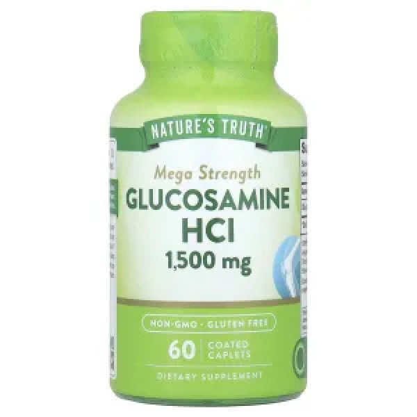 Глюкозамін, Glucosamine HCl, Nature's Truth, мега сила, 1500 мг, 60 каплет