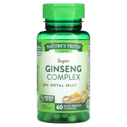 Женьшень комплекс, Nature's Truth Super Ginseng Complex, с маточным молочком 60 капсул быстрого высвобождения