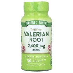 Валеріана корінь 2400 мг, Valerian Root Nature's Truth, 90 капсул швидкого вивільнення (1200 мг на капсулу)