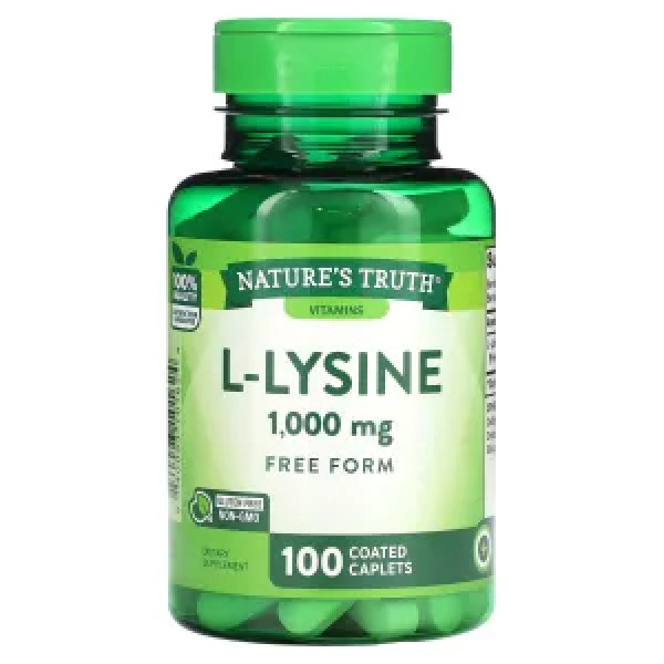 L-лізин, L-Lysine, Nature's Truth, 1000 мг, 100 каплет, покритих оболонкою